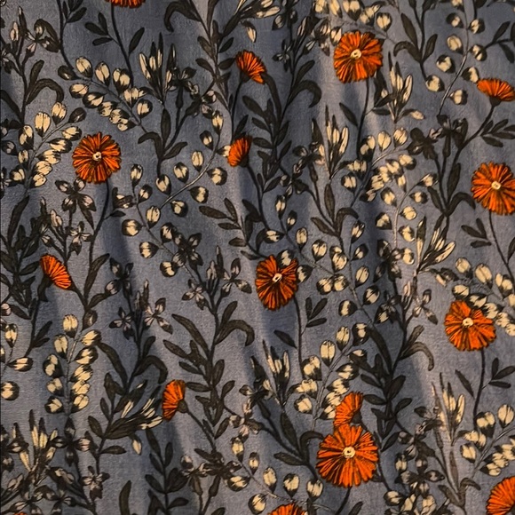 LOFT Blue Floral Button-Down Top - Picture 3 of 3